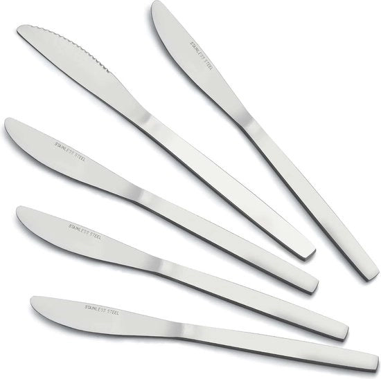 Set di coltelli, 24 pezzi (21 cm, 8.27 pollici), Acciaio inossidabile, Coltello da tavola, Coltello da dessert, Coltello da colazione, per Ristoranti, Cantine, Caffetterie, Resistenti al lavastoviglie
