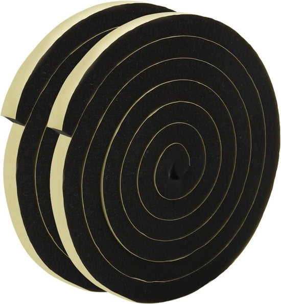 Tappo a gommapiuma 12 mm x 12 mm - Autoadesivo - 4 metri / 2 bobine - Porte e finestre - Difesa dal rumore - Nastro chimico .