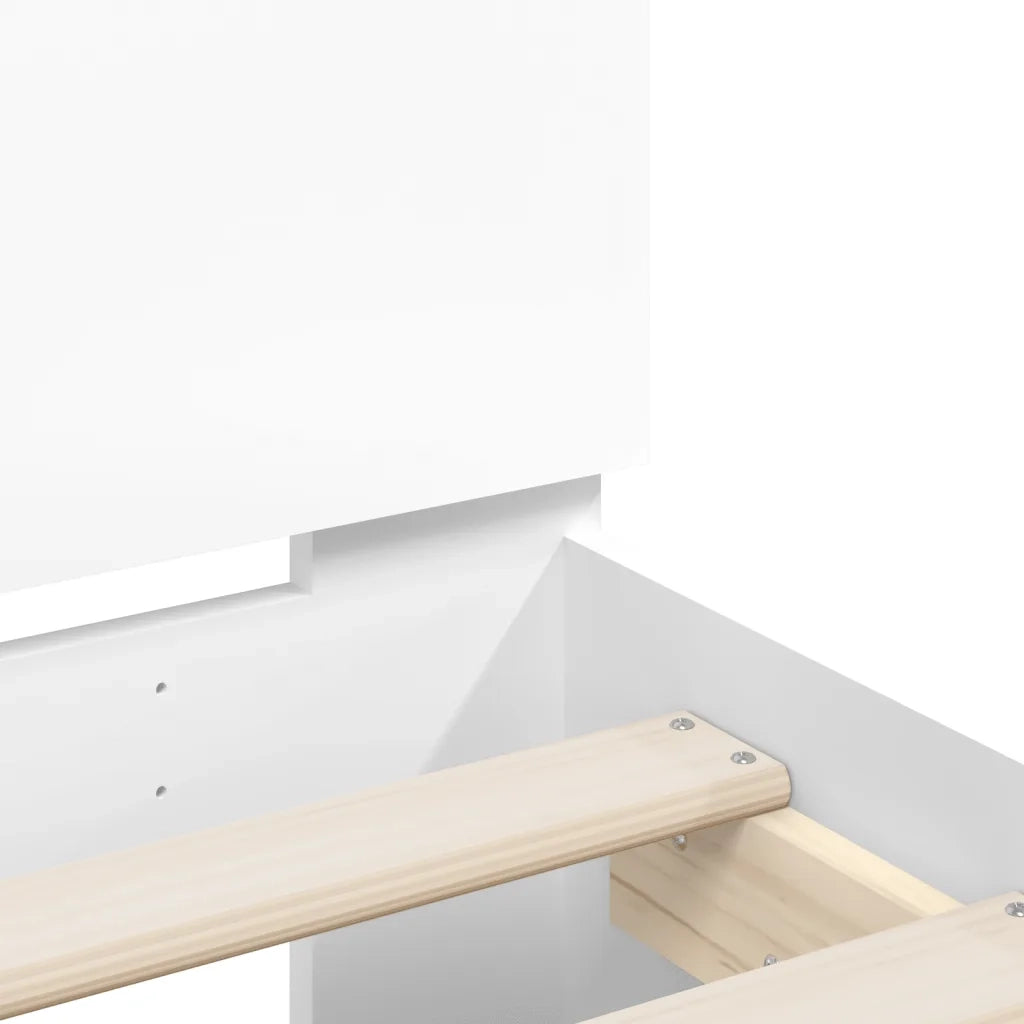 Letto matrimoniale | Letto per adulti | Giroletto con Testiera e LED Bianco 135x190 cm