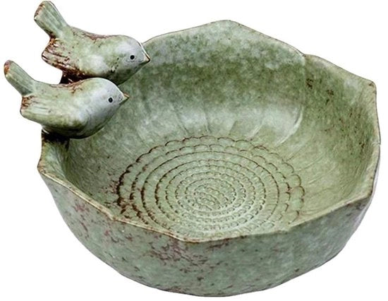 Casa Alimentatore Creativa per Uccelli - Vasca d'Acqua Resistente al Gelido con Uccelli - Vasca Ceramica per Uccelli - Decorazione Giardino con Mangiatoia - Stazione Alimentazione per Uccelli
