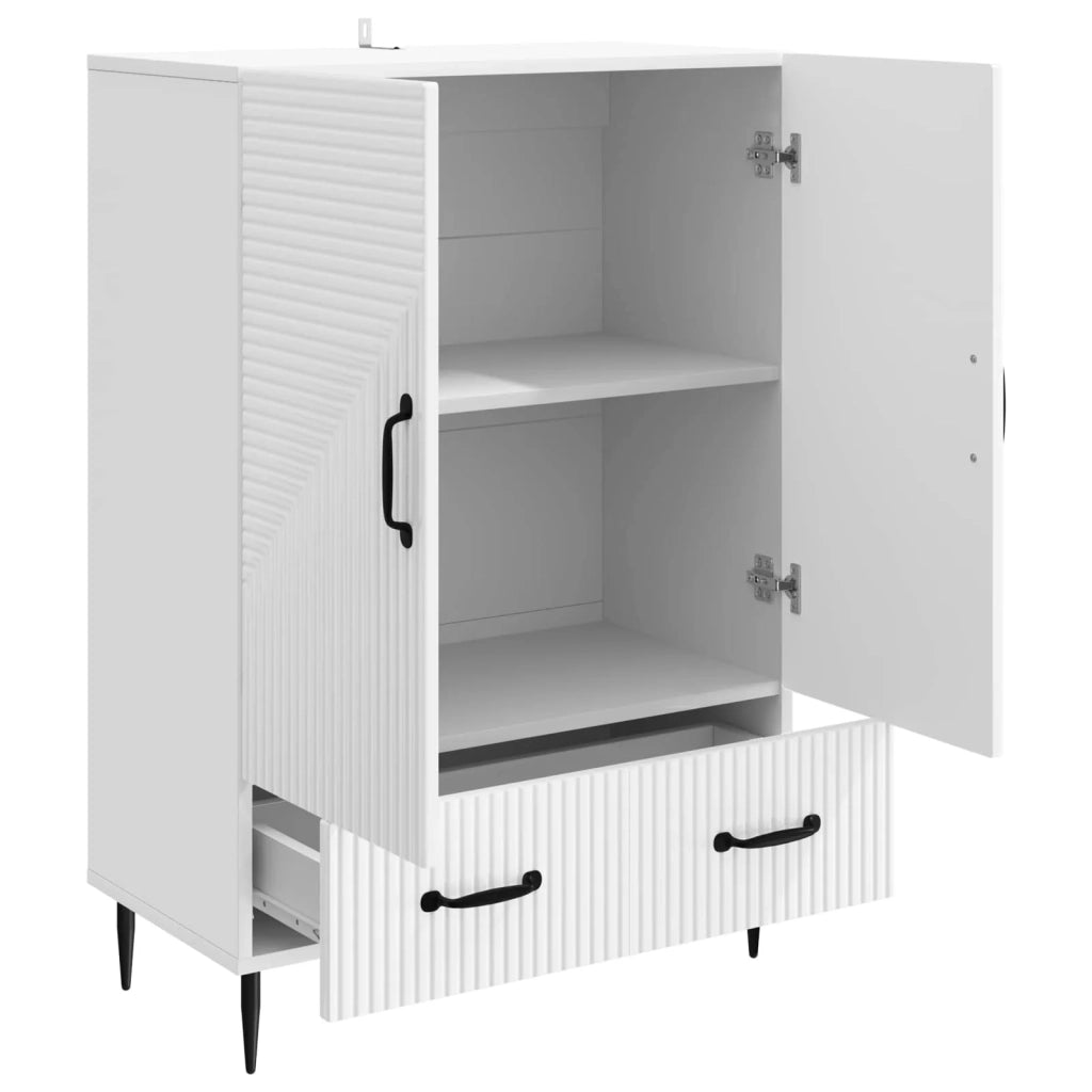 Credenza | Madia | Buffet da pranzo | Armadio da pranzo Bianco Lucido 66 x 34,5 x 95 cm Legno ingegnerizzato