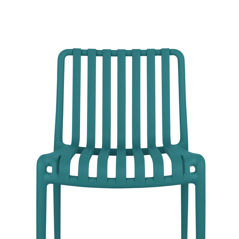 Sedia da esterno Iside in plastica resistente, comfort premium verde petrolio