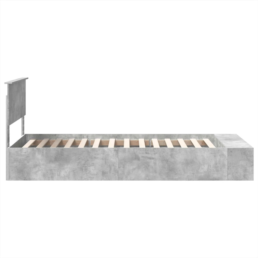 Struttura del letto con lo scaffale Grigio cemento 70 x 190 cm 3408420