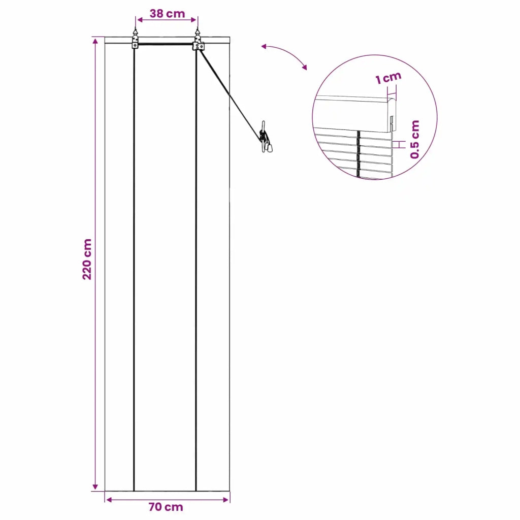 Tenda a rullo Marrone 70 x 220 cm Bambù 42039743