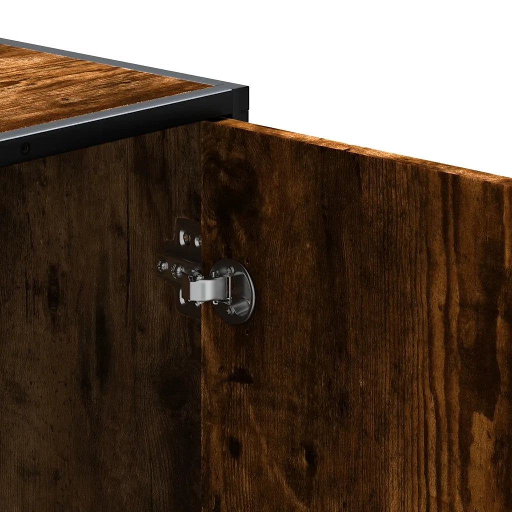 Scarpiera | Mobile per scarpe in Rovere Fumo 100x40x53,5 cm in Truciolato e Metallo