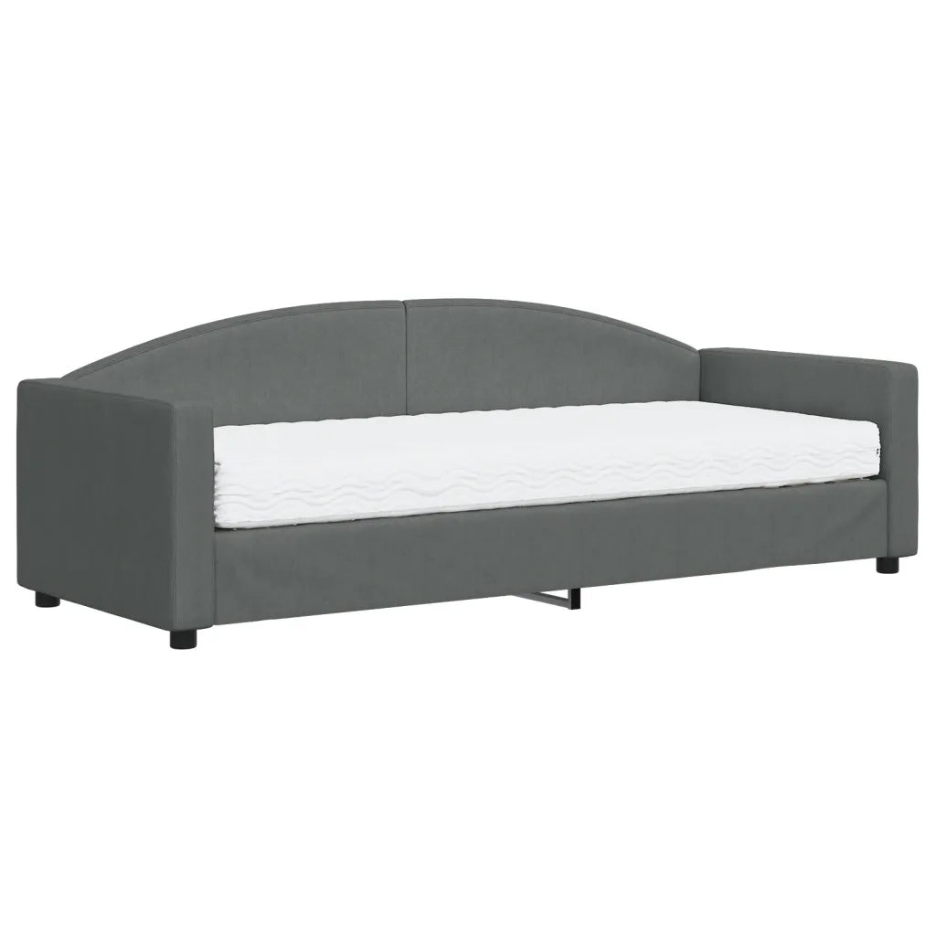 Divano Letto con Materasso Grigio Scuro 80x200 cm in Tessuto 3197166