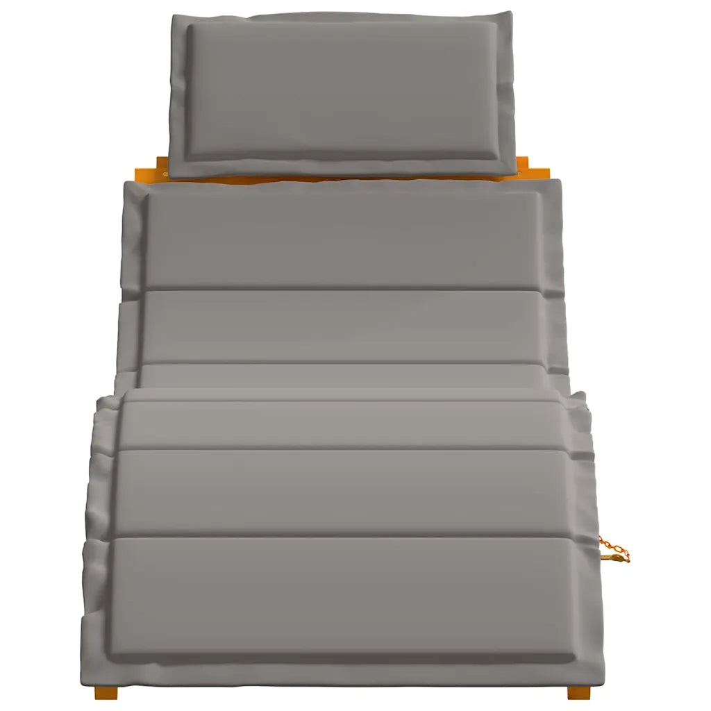 Lettino prendisole 2 pcs Grigio Legno di Acacia Massello 4107095