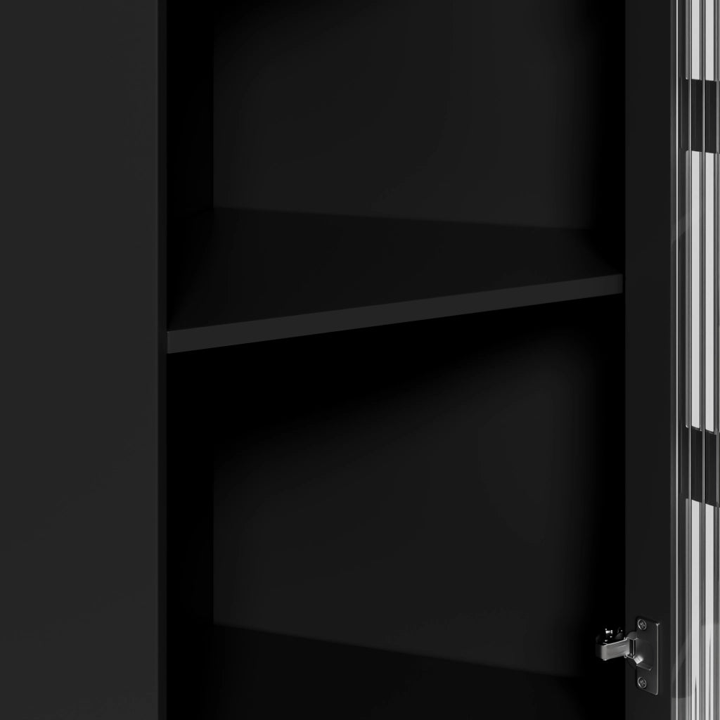ARMADIO ANGOLO LED 63,5x124 cm Nero MDF con APP