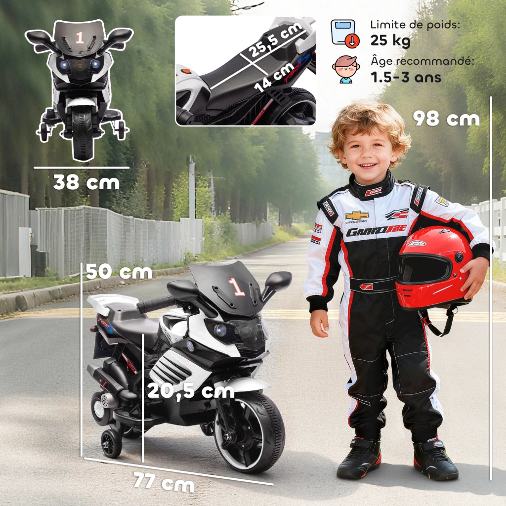 Auto elettrica per bambini 6V ¨C Xylo ¨C bianco con luci e suoni