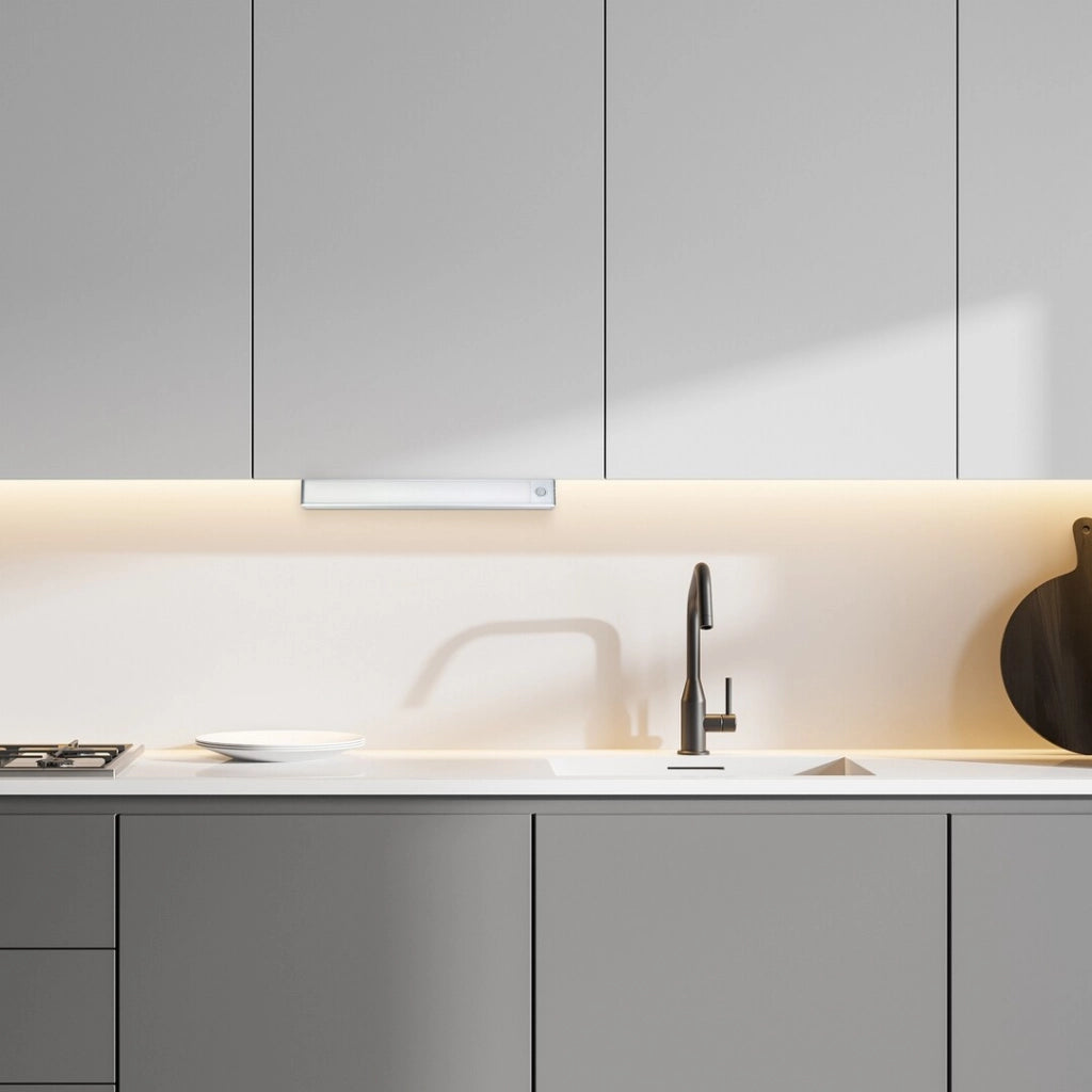 Lampada sottopensile 30cm argento sensore PIR LED 2W Rabalux