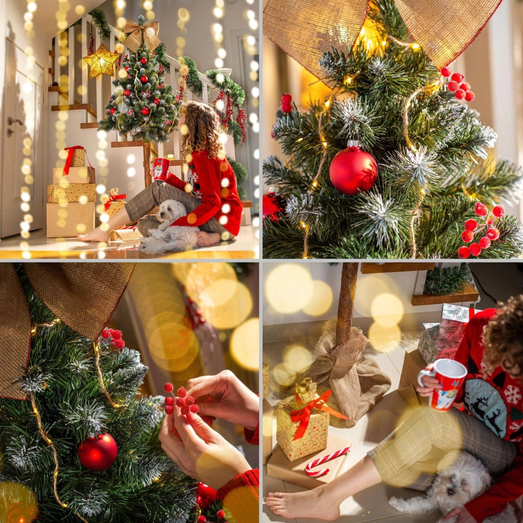 Albero di Natale artificiale KADAX su tronco, 160 cm, realistico, denso, a forma di diamante, stabile.