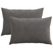 Federa 2 pcs ALMELO Grigio Scuro 40 x 60 cm corduroy 914391