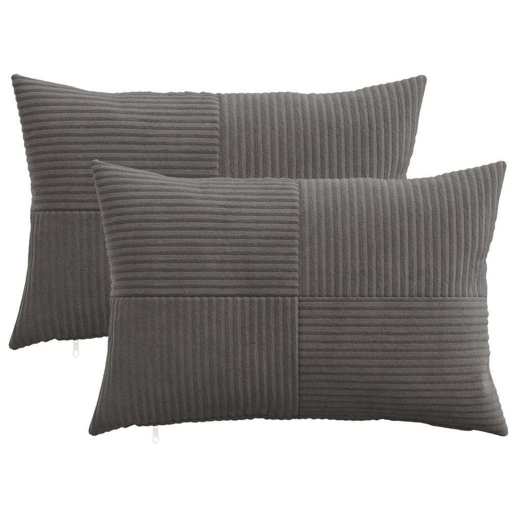 Federa 2 pcs ALMELO Grigio Scuro 40 x 60 cm corduroy 914391