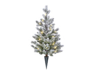 Albero di Natale Innevato Portatile con Luci Micro LED H 60 x 36 cm