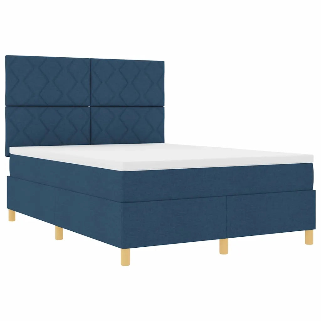 Letto a molle con materasso Blu 160 x 200 cm Tessuto 3339713