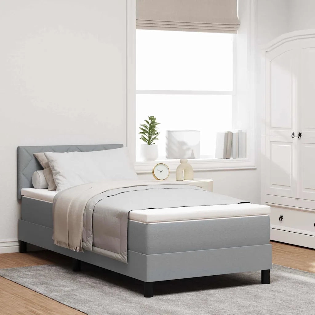 Letto a molle con materasso Grigio chiaro 90 x 200 cm Tessuto 3342254