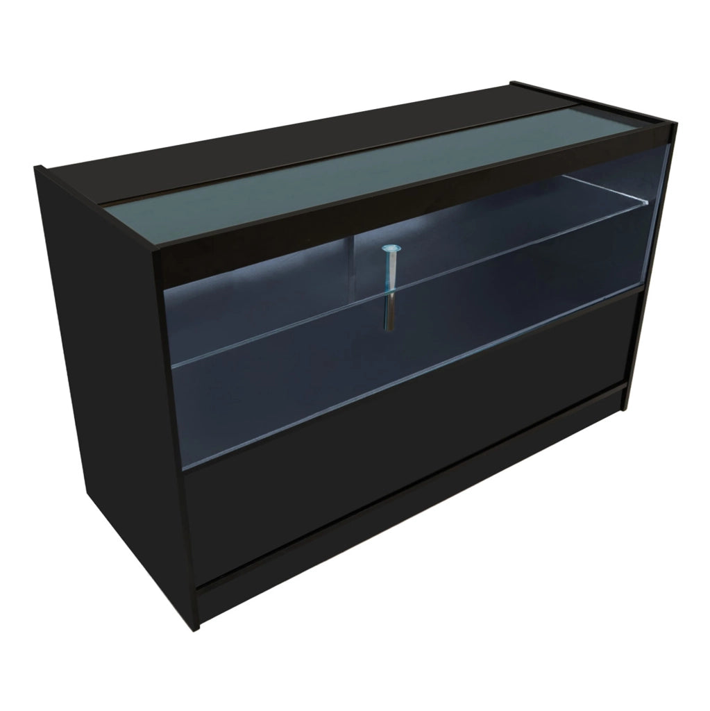 Set Banconi Negozi Nero Phoenix LED C1500 CM60 TB60 con Serrature e Vetrina