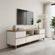 Cassettiera TV bianca in MDF lunghezza 175 cm