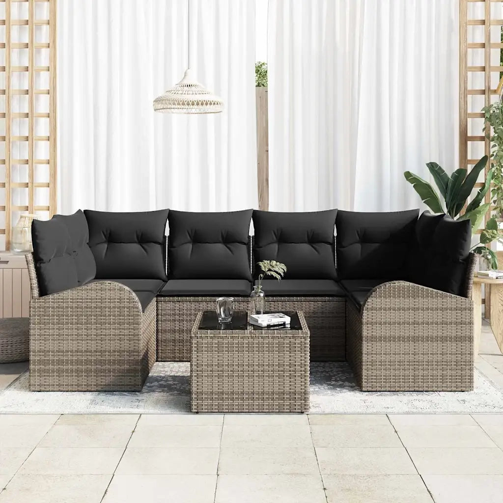 Set Divano da Giardino Grigio 55 x 55 x 37 cm polyrattan
