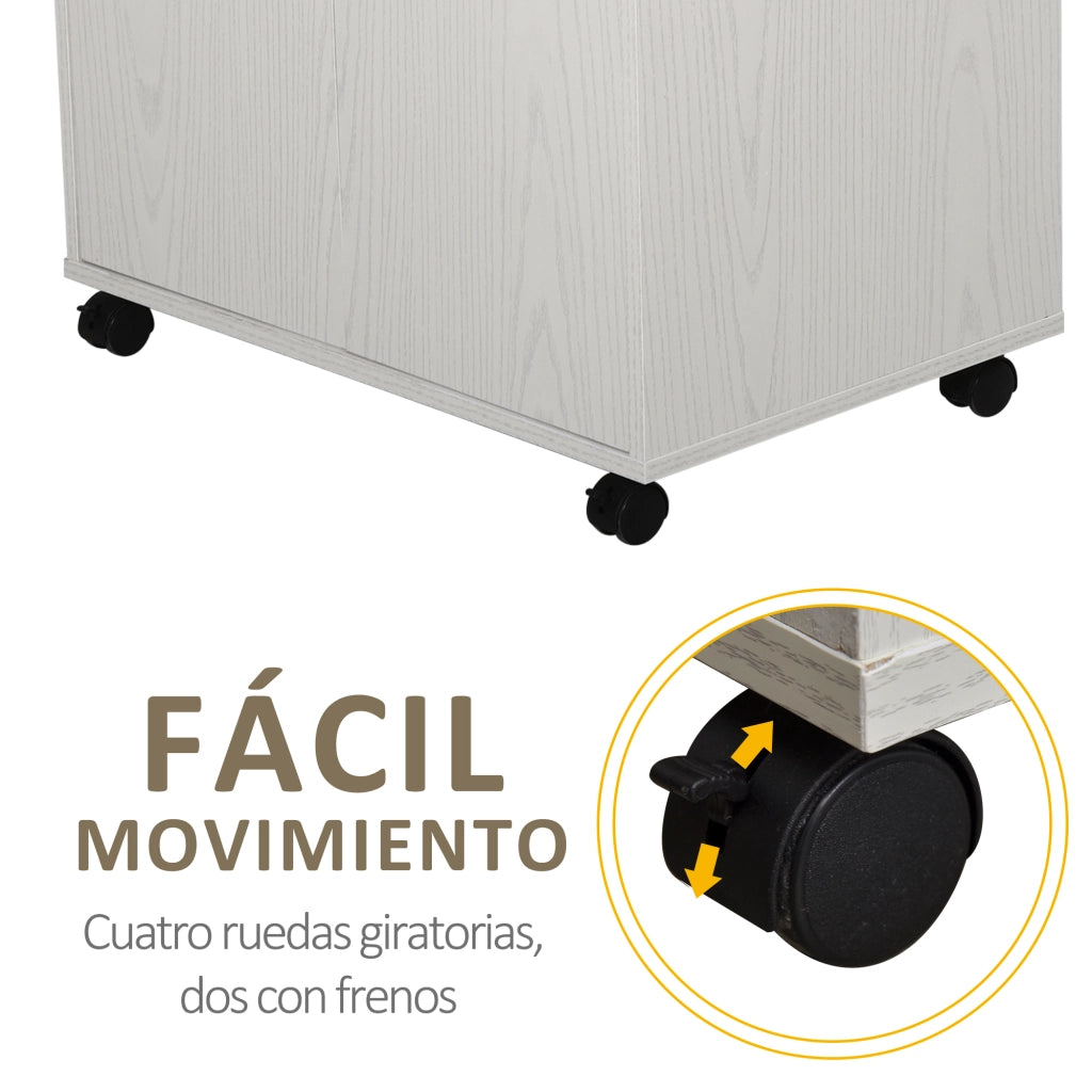 Mobile da cucina con ruote ¨C Xylo ¨C bianco 60,4x40,3x97 cm