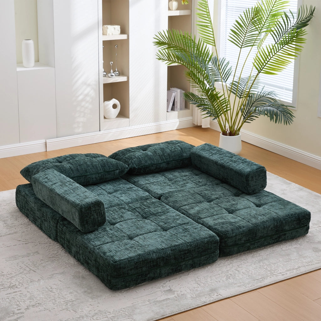Divano Letto Pieghevole con Cuscini ¨C MINIMAL ¨C Materasso Foldable, Sofa da Terra
