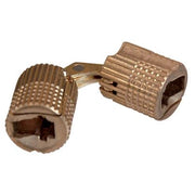 CERNIERA A CILINDRO INVISIBILE OTTONE LUCIDO - D.MM 12- 6 pezzi