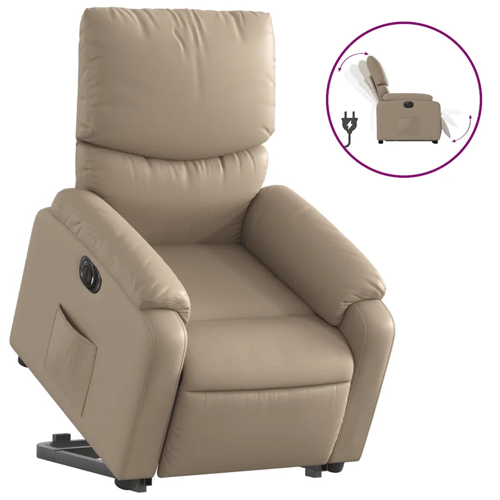 Poltrona Alzapersona Reclinante Elettrica Cappuccino Similpelle 3204906