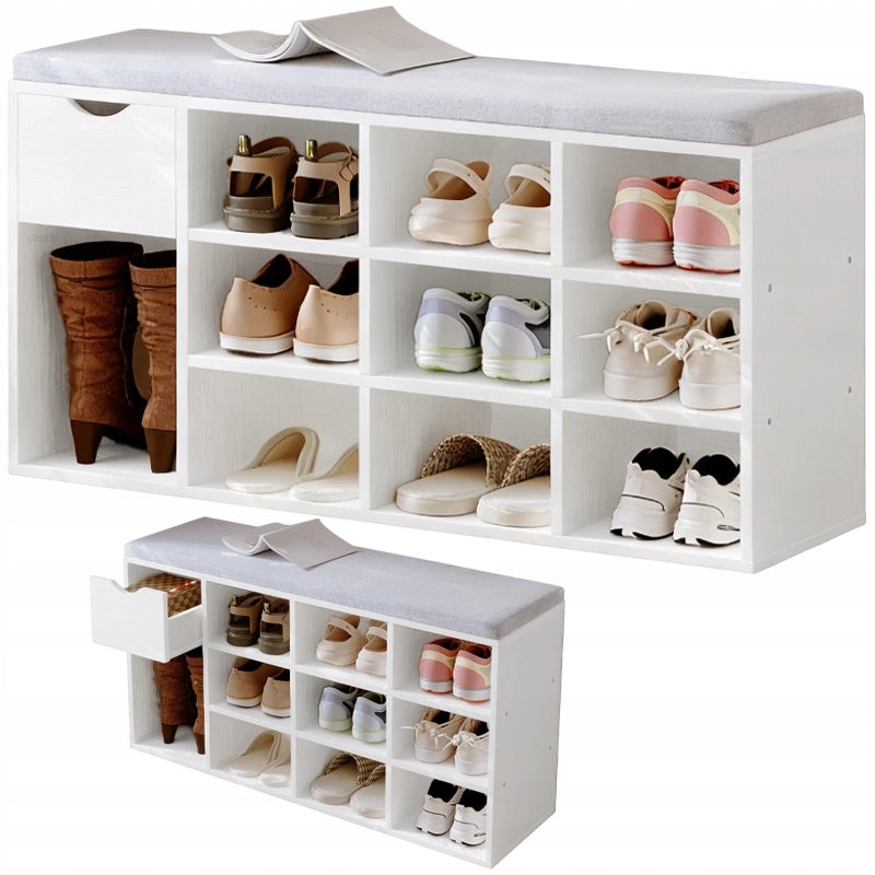 Armadio per scarpe con seduta loft bianco panca ingresso moderno 100 cm