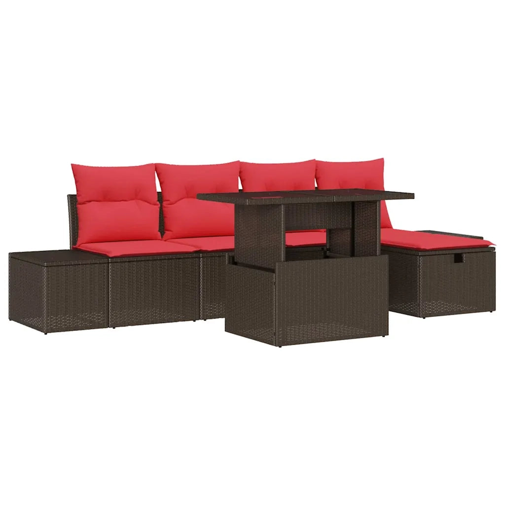 Set Divano da Giardino con cuscino 6 pcs polyrattan 3359871