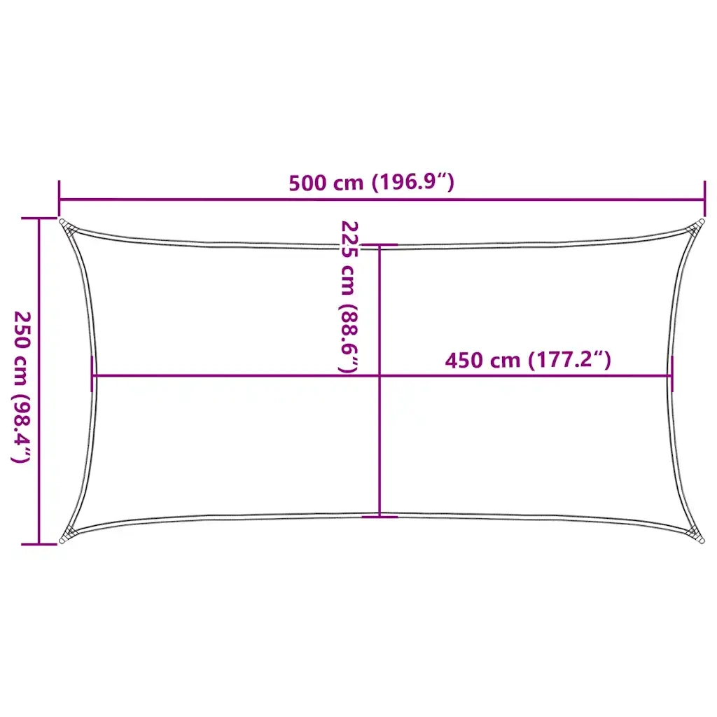 Vela Parasole 160 g/m² Rossa 2,5x5 m in HDPE 311621