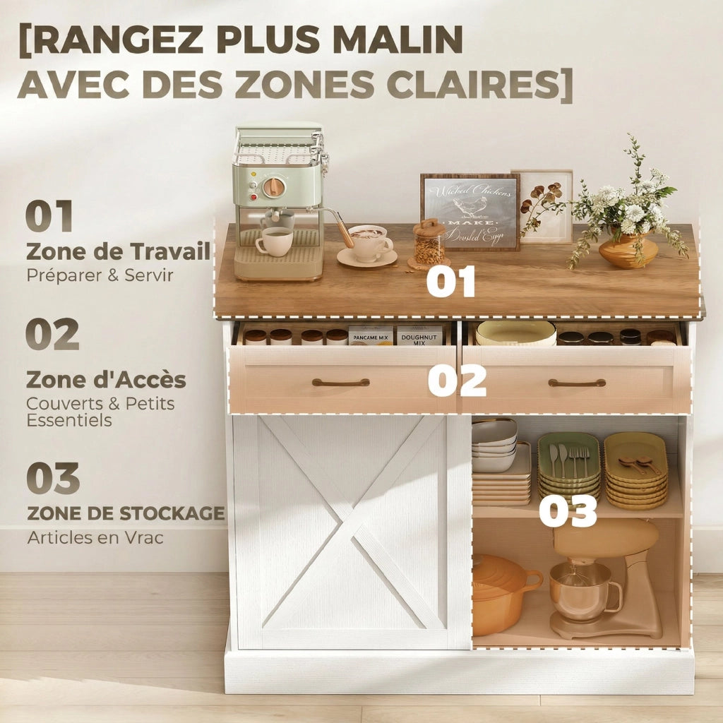 Tavolo da cucina con isola ¨C zephmum ¨C bianco