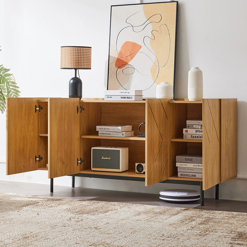 Buffet - Xylo - 4porte legno naturale 160x40x78cm