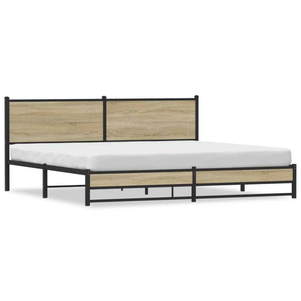 Giroletto senza Materaso in Metallo Rovere Sonoma 200x200 cm