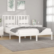 Giroletto-Struttura Letto Bianco in Legno Massello di Pino 140x200 cm 752686