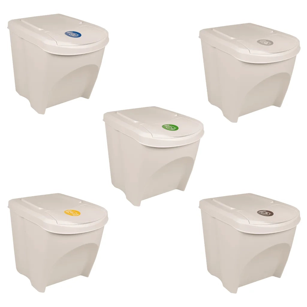 Contenitori Impilabili per Rifiuti 3 pz Bianco 75L Polipropilene CFW6746322