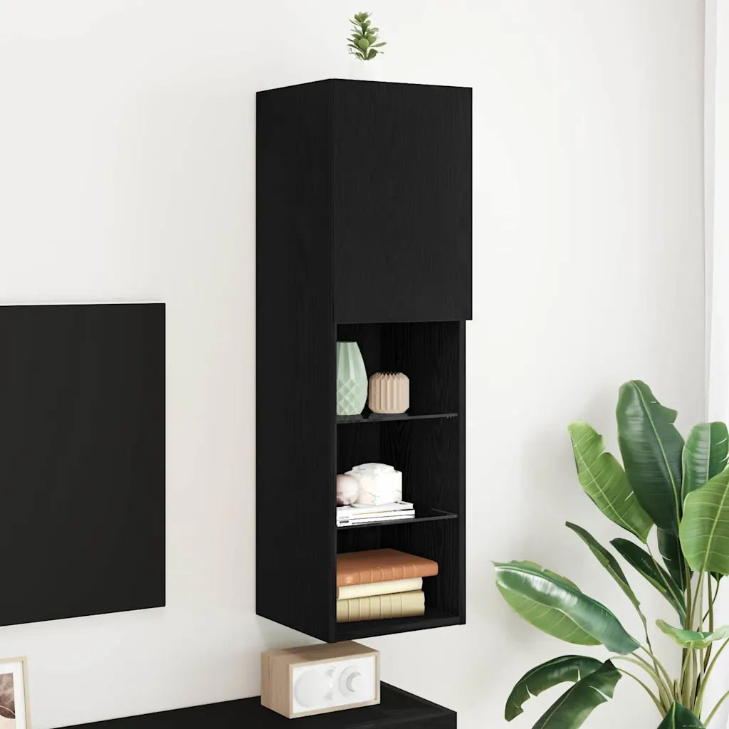 Mobile TV-Credenza per TV-Console TV Nero 30,5 x 30 x 102 cm Legno multistrato