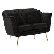 Divanetto Budapest Nero Con Cuscini cm 130x83x91