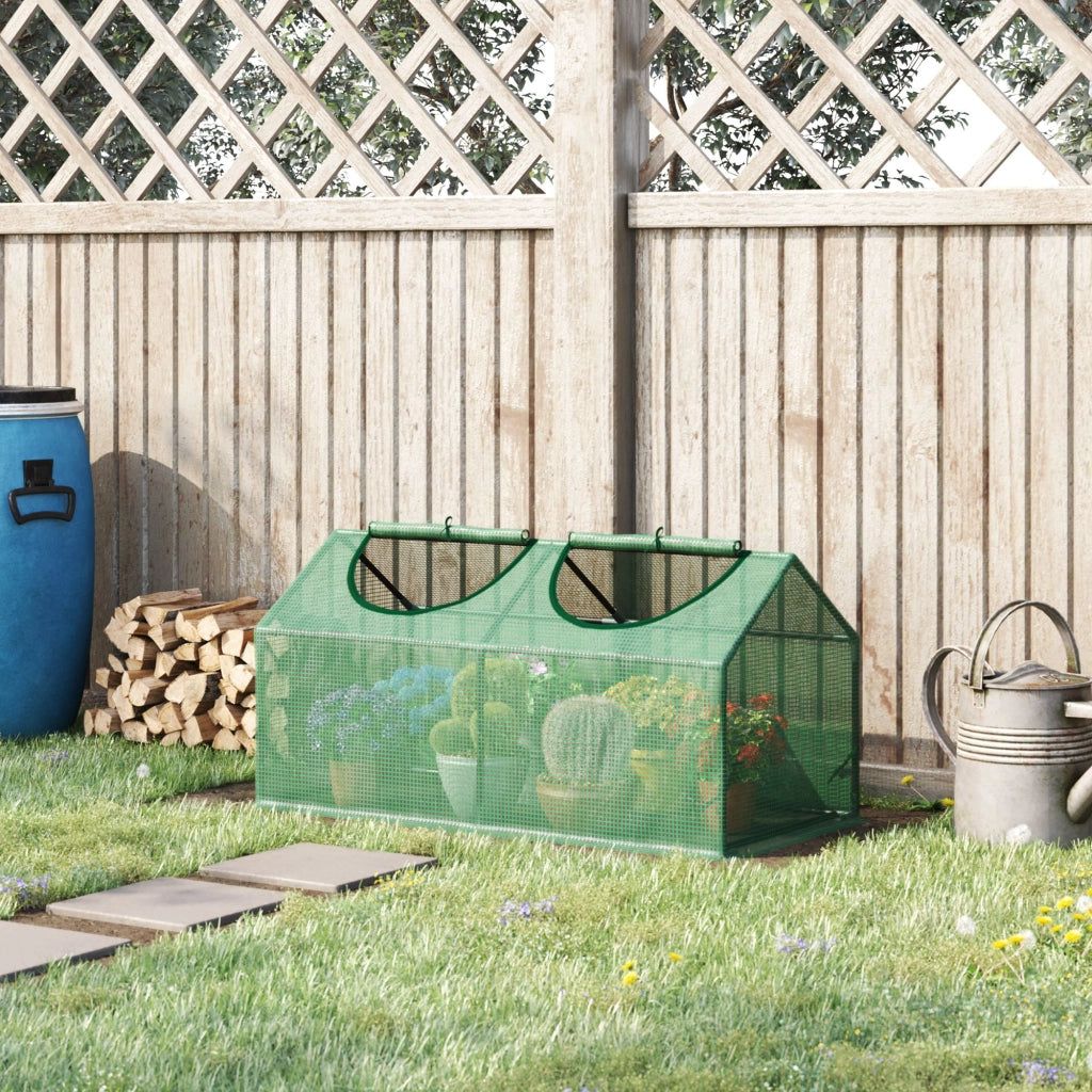 Serra da Giardino con 2 Finestre ¨C Xylo ¨C 120x60x60 cm Acciaio e PE 140g/©O Verde