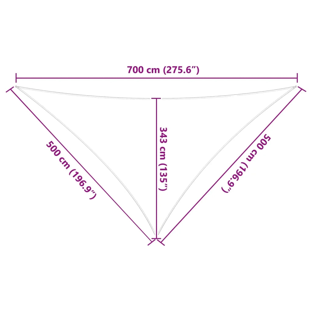 Vela da ombra solare-Telo Ombra-Vela Ombreggiante-Parasole a Vela Grigio chiaro e bianco 7 x 5 x 5 m