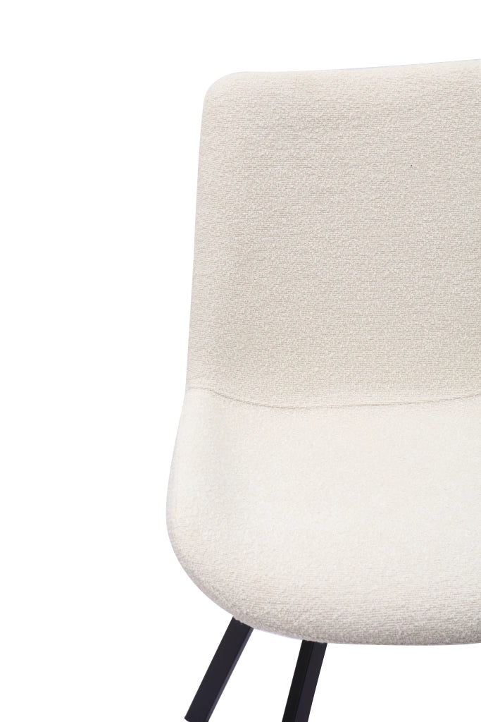 Sedia da pranzo girevole 360° in tessuto con gambe in metallo bianco 61 × 61 × 54,4 cm
