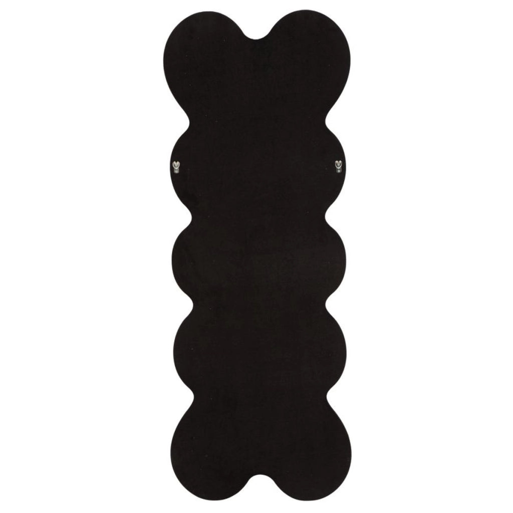 Specchio con Cornice Onda 5, Nero, MDF, 58x4x160 cm
