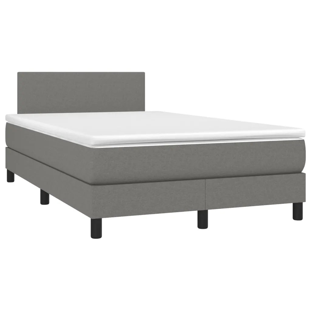 Giroletto a Molle con Materasso Grigio Scuro 120x200 cm Tessuto 3139882