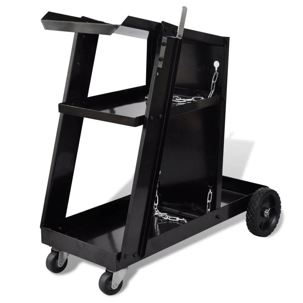Carrello per saldatura con 3 ripiani nero per utensili garage officina fai da te 3402079