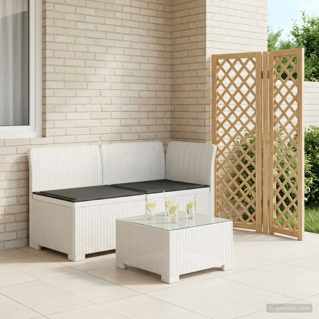 Divano da esterno-Divano da Giardino a 2 Posti con Cuscini Aspetto Rattan PP 565735