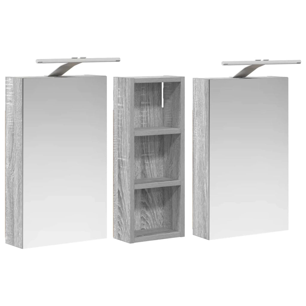 Set di Armadi da Bagno | Armadio da bagno con lo scaffale 3 pz 80 x 10,5 x 50 cm
