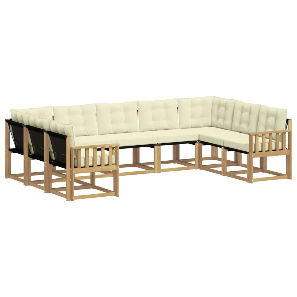 Set di divani da esterno 9 pz Bianco e Crema 3389856