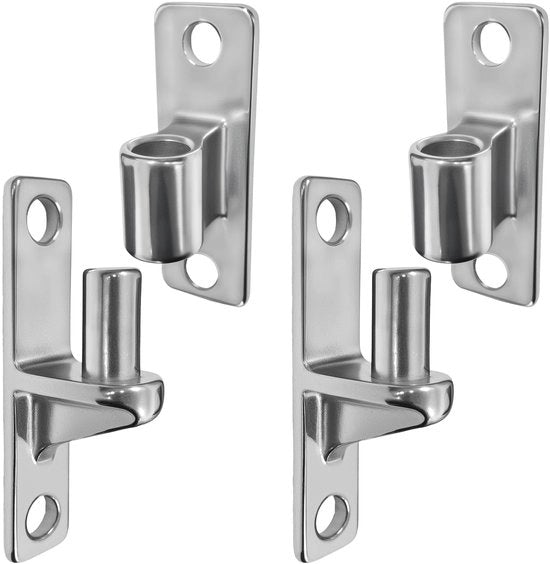 Porte di accesso in acciaio inossidabile - 2 pezzi di sospensioni pesanti femmina/maschio - Montaggio a parete - Hardware di porta non apribile - Capacità 272 kg - Adatto per cancelli agricoli/recinzioni in legno