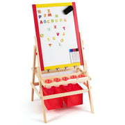 Cavalletto per bambini 3 in 1 con rotolo di carta 52,5 x 51,5 x 106,5 cm design educativo legno multicolore 20_0011418