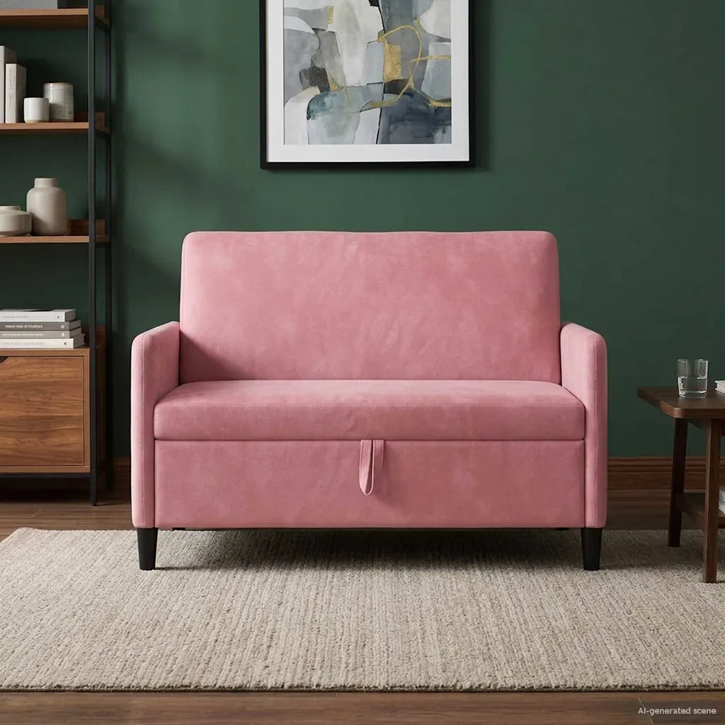 Divano con Storage Rosa 122 x 78 x 87 cm Poliestere 42036909