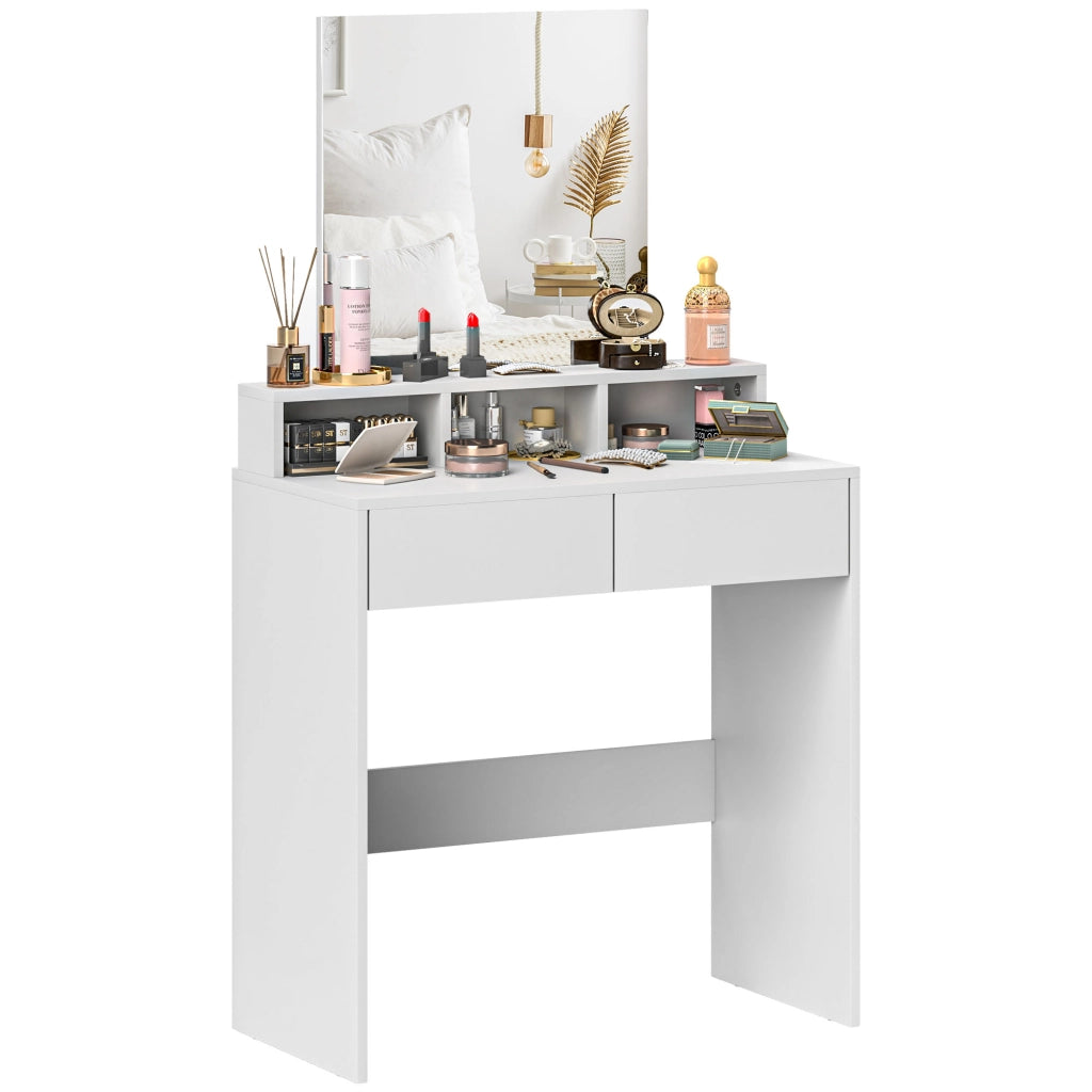 Tocador da Trucco con Specchio e Cassetti ¨C Zephmum ¨C Bianco 75x38x135 cm